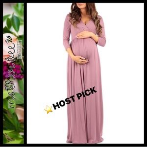 NWT Mother Bee Maternity Mauve Maxi Dress